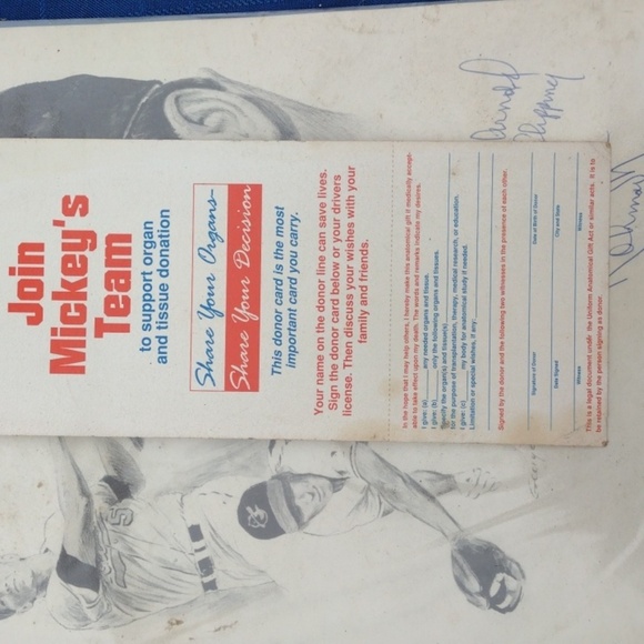 Mickey Mantle&Brooks Robinson Signed Artwork with Card - Picture 2 of 3